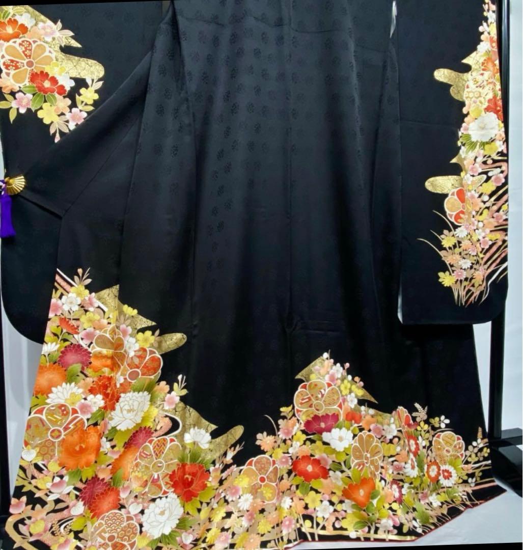専用　極美品　正絹　振袖　袴　2点　卒業式　黒振袖　長襦袢おまけ