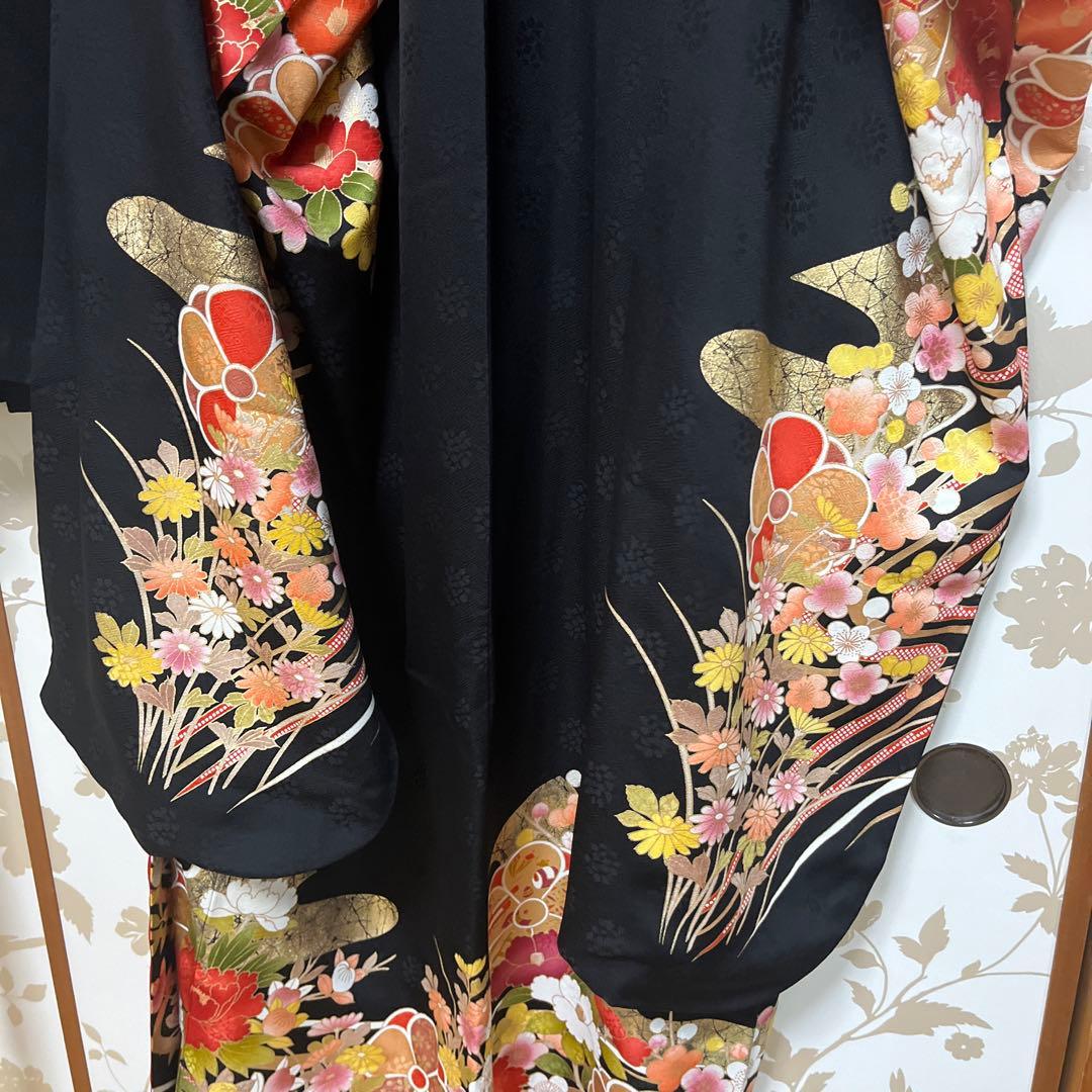 専用　極美品　正絹　振袖　袴　2点　卒業式　黒振袖　長襦袢おまけ