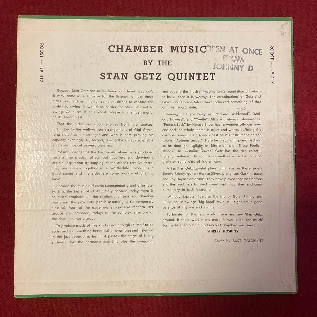 洋楽 Stan Getz Chamber Music Roost RLP 417
