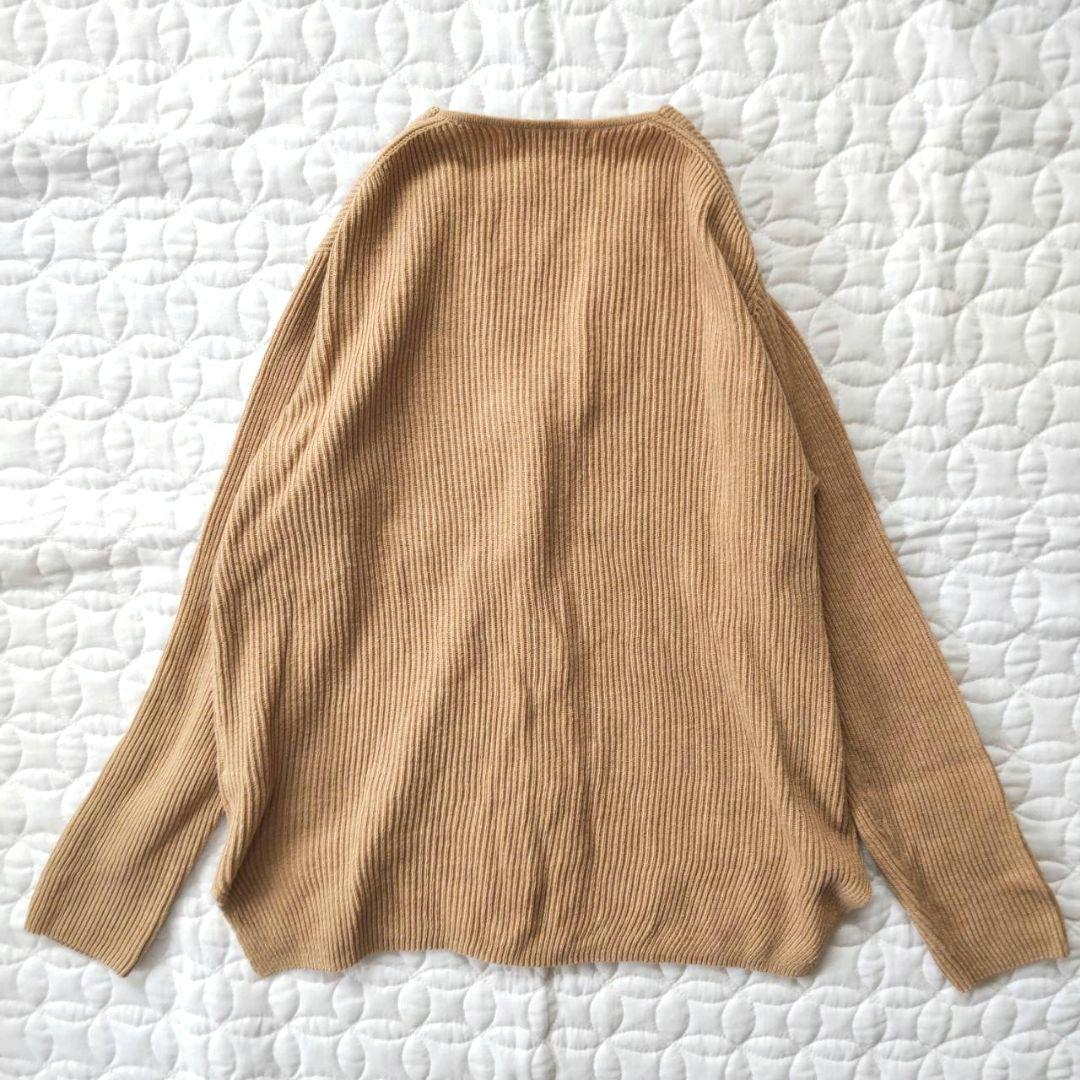 Plage プラージュ✨リブニットカーディガン カシミヤ混 畔編み キャメル