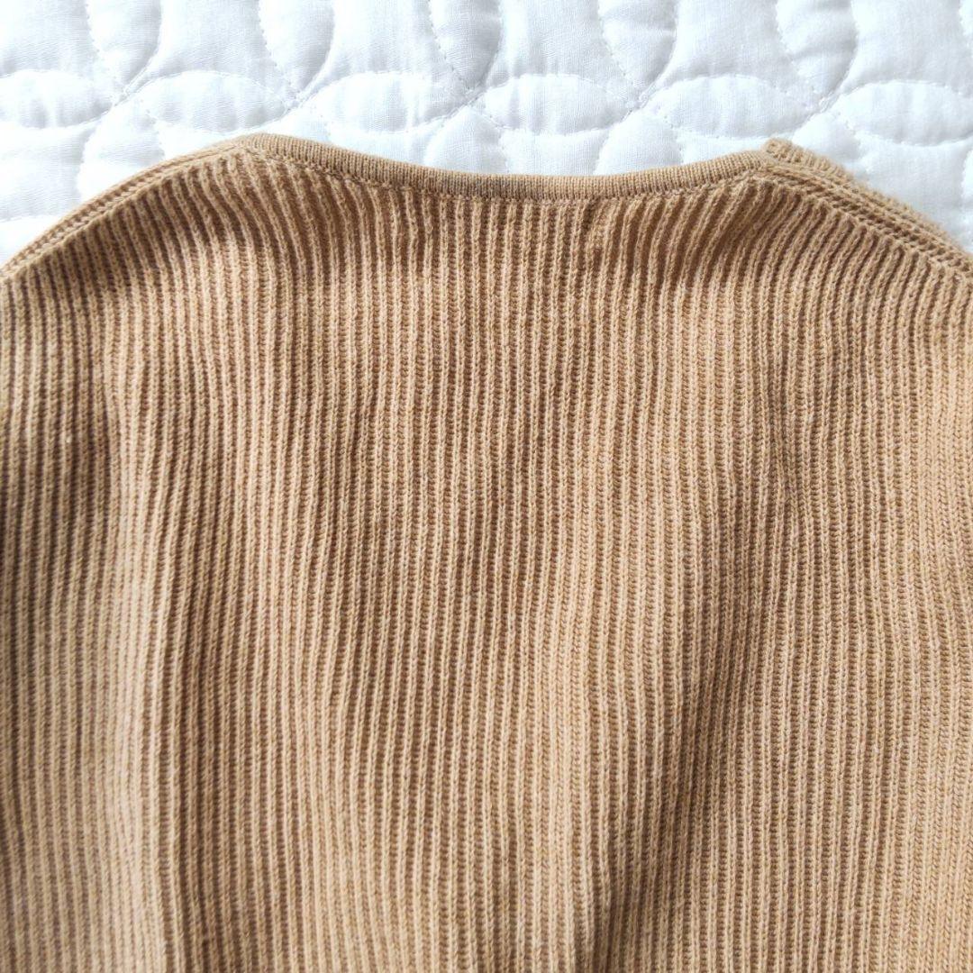 Plage プラージュ✨リブニットカーディガン カシミヤ混 畔編み キャメル
