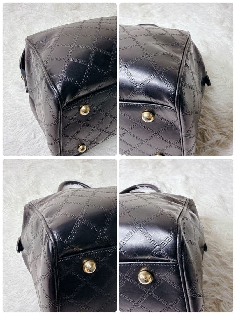 バッグ VERSACE Sunburst Logo Leather Handbag