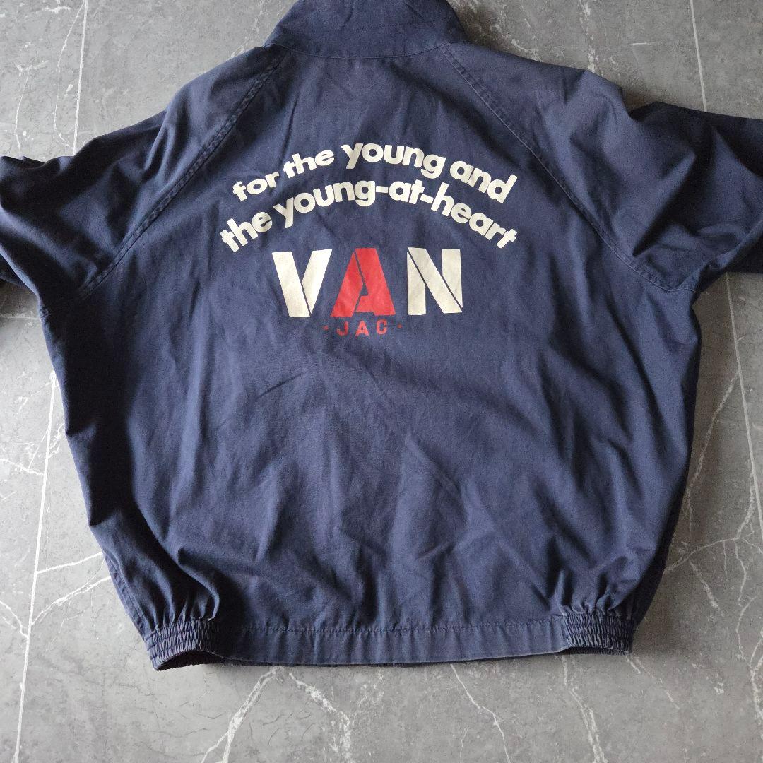 日本製 90s VAN JAC コットン スイングトップ 紺 L
