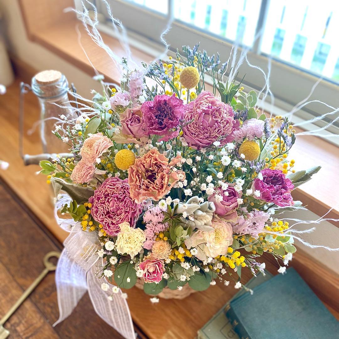 ⚠️専用品⚠️ミモザ と 春のお花の ドライフラワー アレンジメント ラナンキュラス