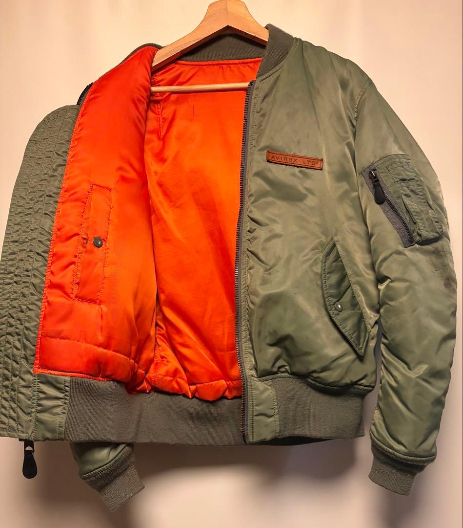 AVIREX MA-1フライトジャケット U.S AIR FORCE刺繍カーキL