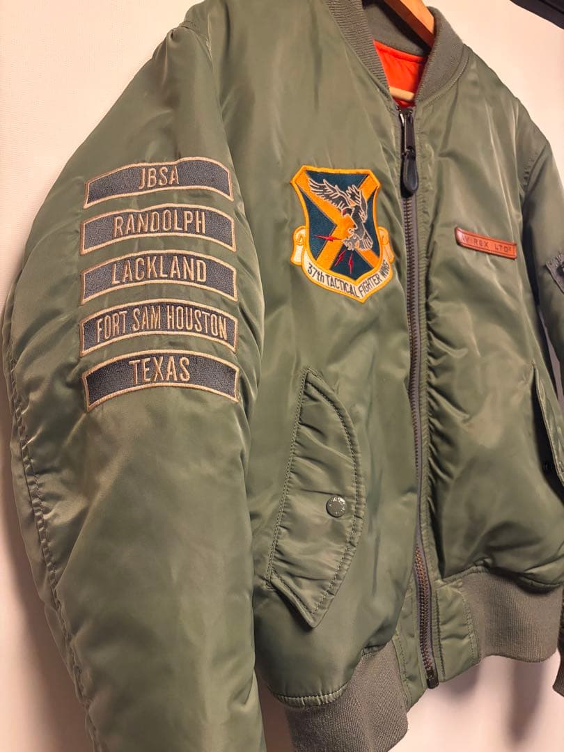 AVIREX MA-1フライトジャケット U.S AIR FORCE刺繍カーキL