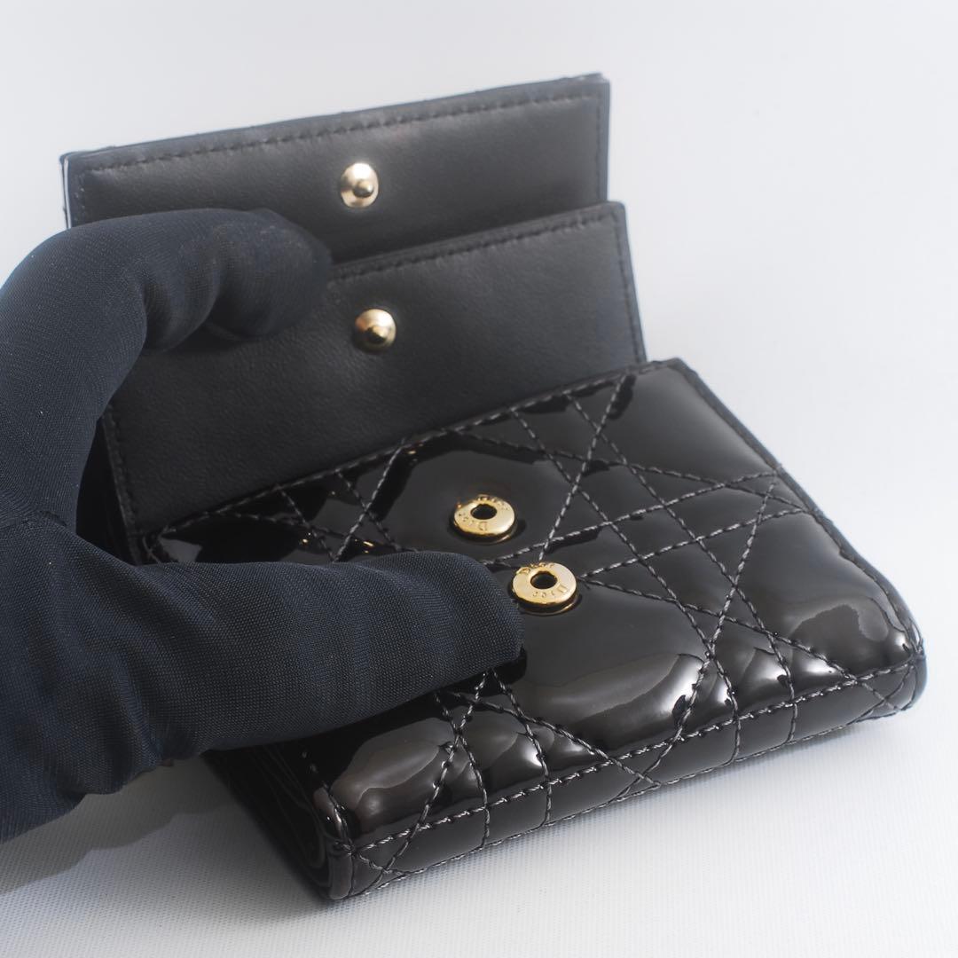 ＊Lady Dior＊ディオール＊エナメル＊ロータスウォレット＊カナージュ＊財布