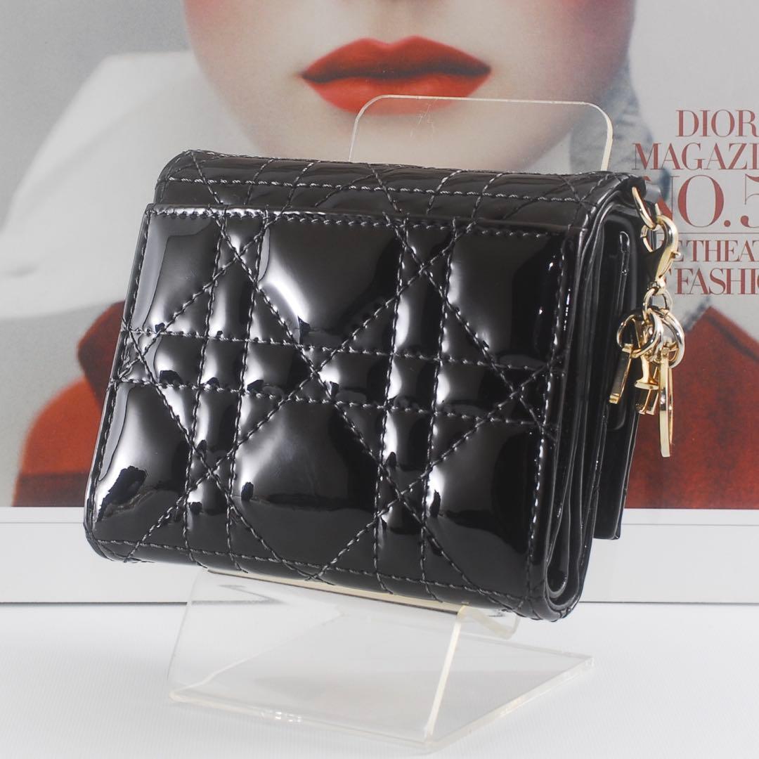 ＊Lady Dior＊ディオール＊エナメル＊ロータスウォレット＊カナージュ＊財布