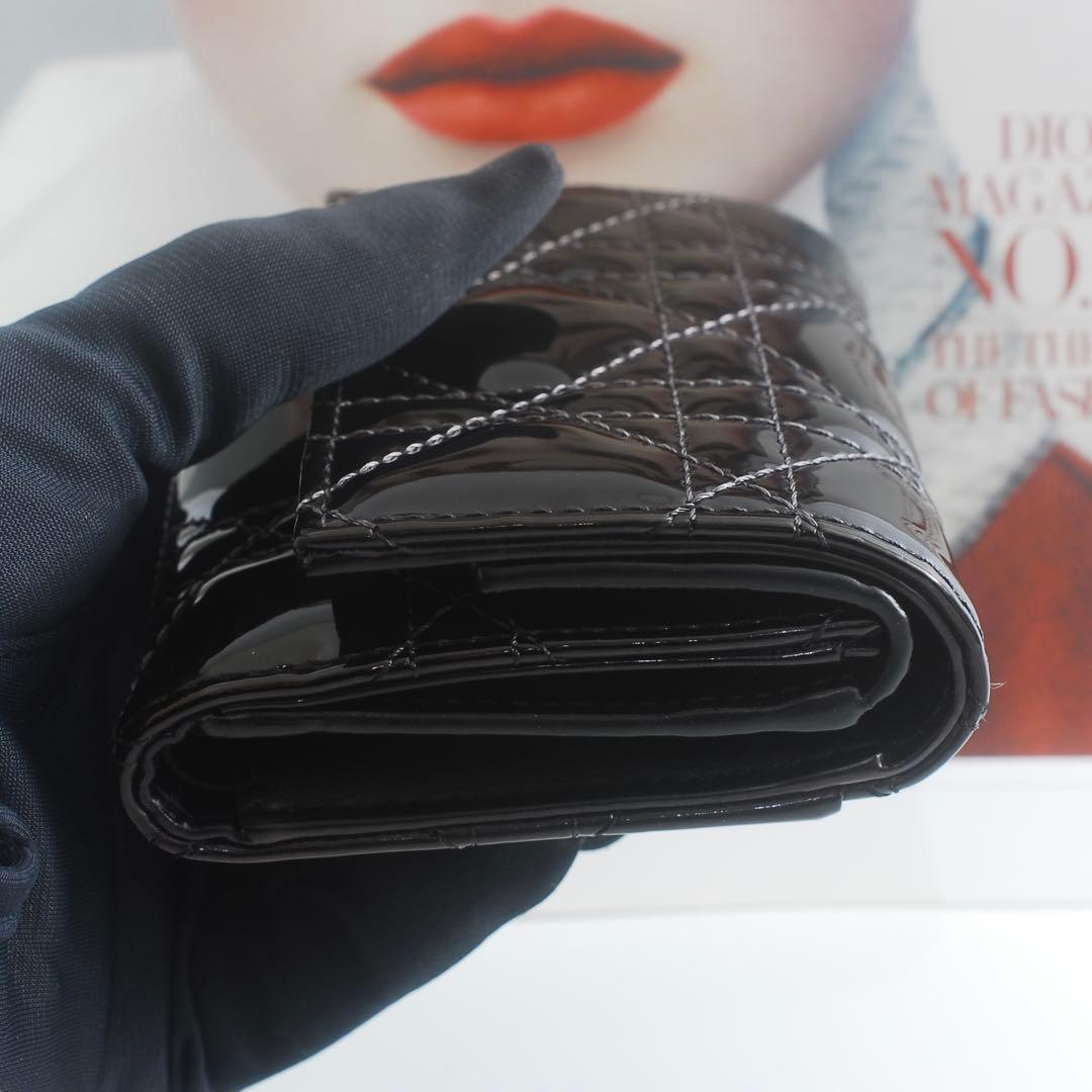 ＊Lady Dior＊ディオール＊エナメル＊ロータスウォレット＊カナージュ＊財布