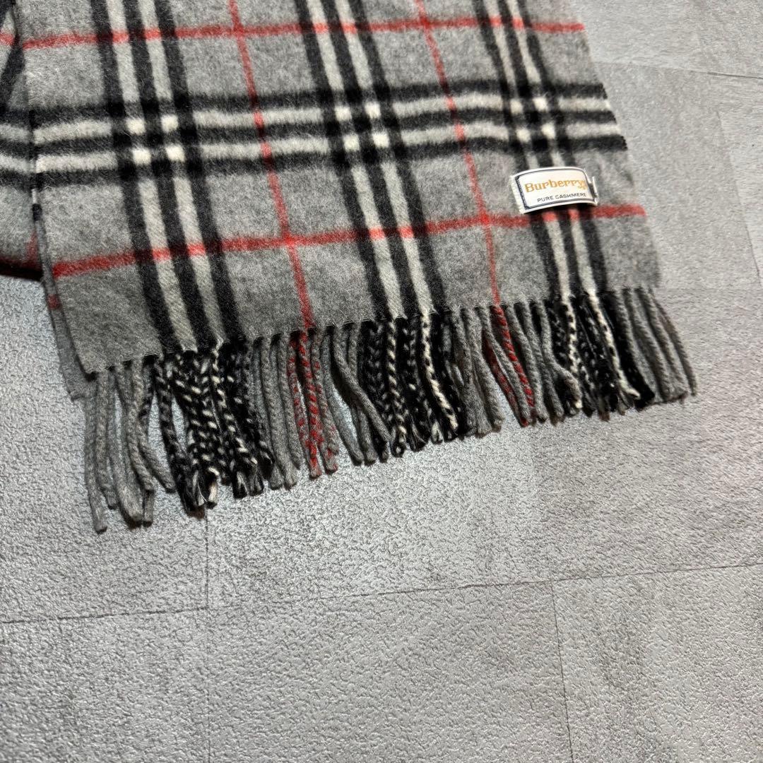 Burberrys 90s バーバリー カシミア ノバチェック グレー マフラー
