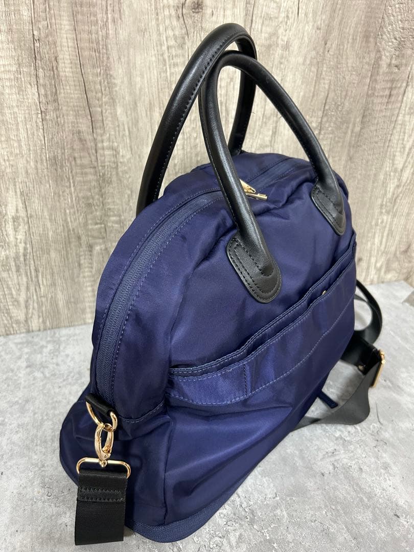 SHIPS シップス 2WAY トラベル ボストン バッグ　ネイビー ナイロン