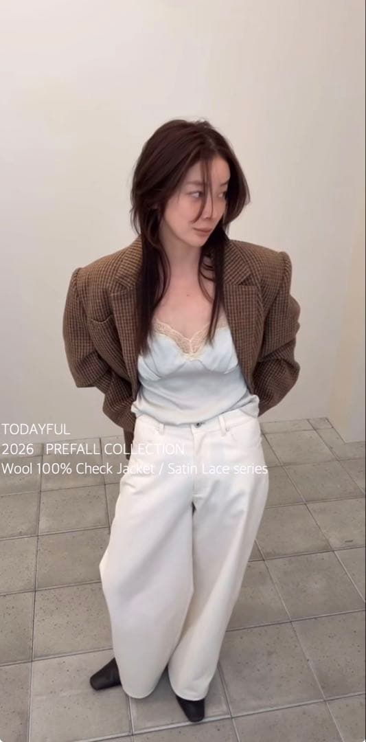 新品TODAYFUL Wool100% CheckJacket