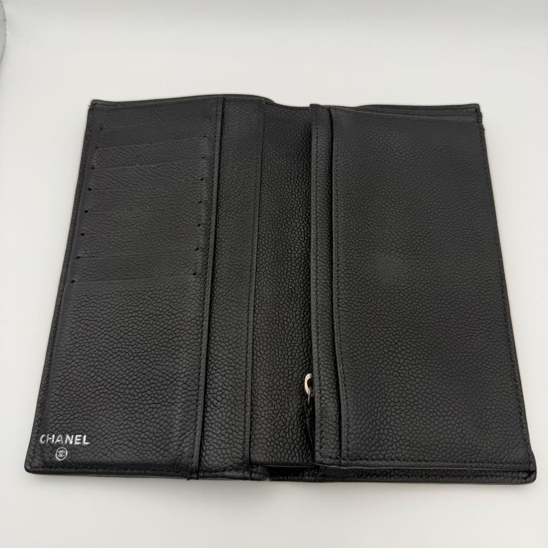 シャネル CHANEL 財布 キャビアスキン デカココマーク 二つ折りウォレット