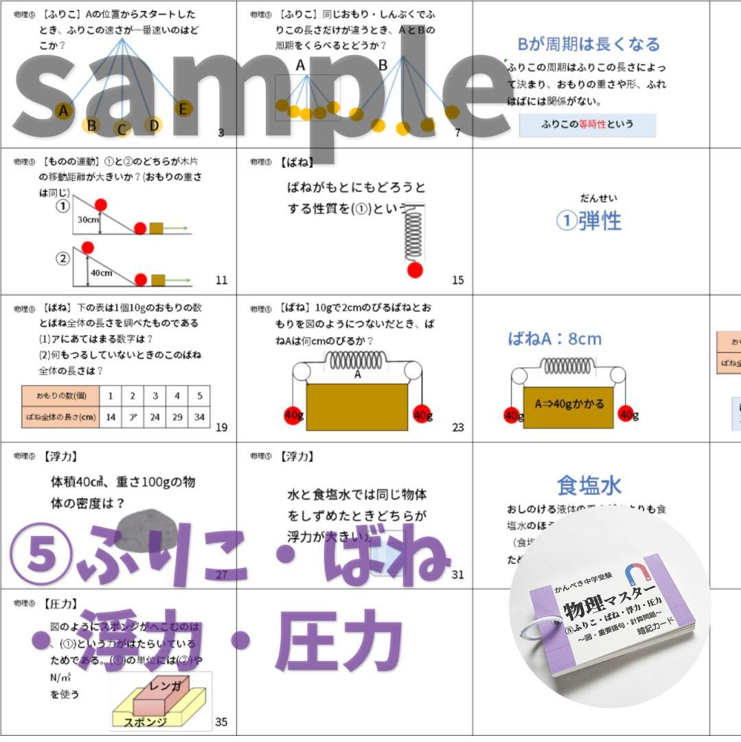 中学受験理科　生物・化学・地学・物理マスターセット　一問一答カード【074】