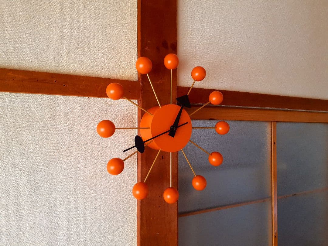 vitra　ジョージ・ネルソン　ボールクロック　オレンジ　ミッドセンチュリー