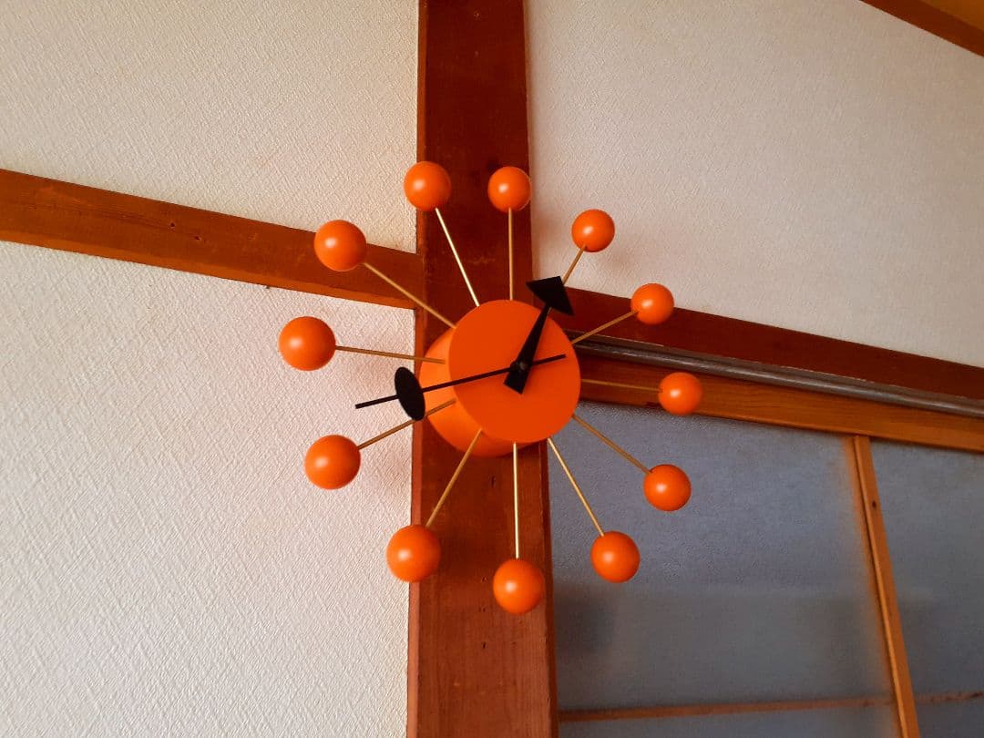 vitra　ジョージ・ネルソン　ボールクロック　オレンジ　ミッドセンチュリー