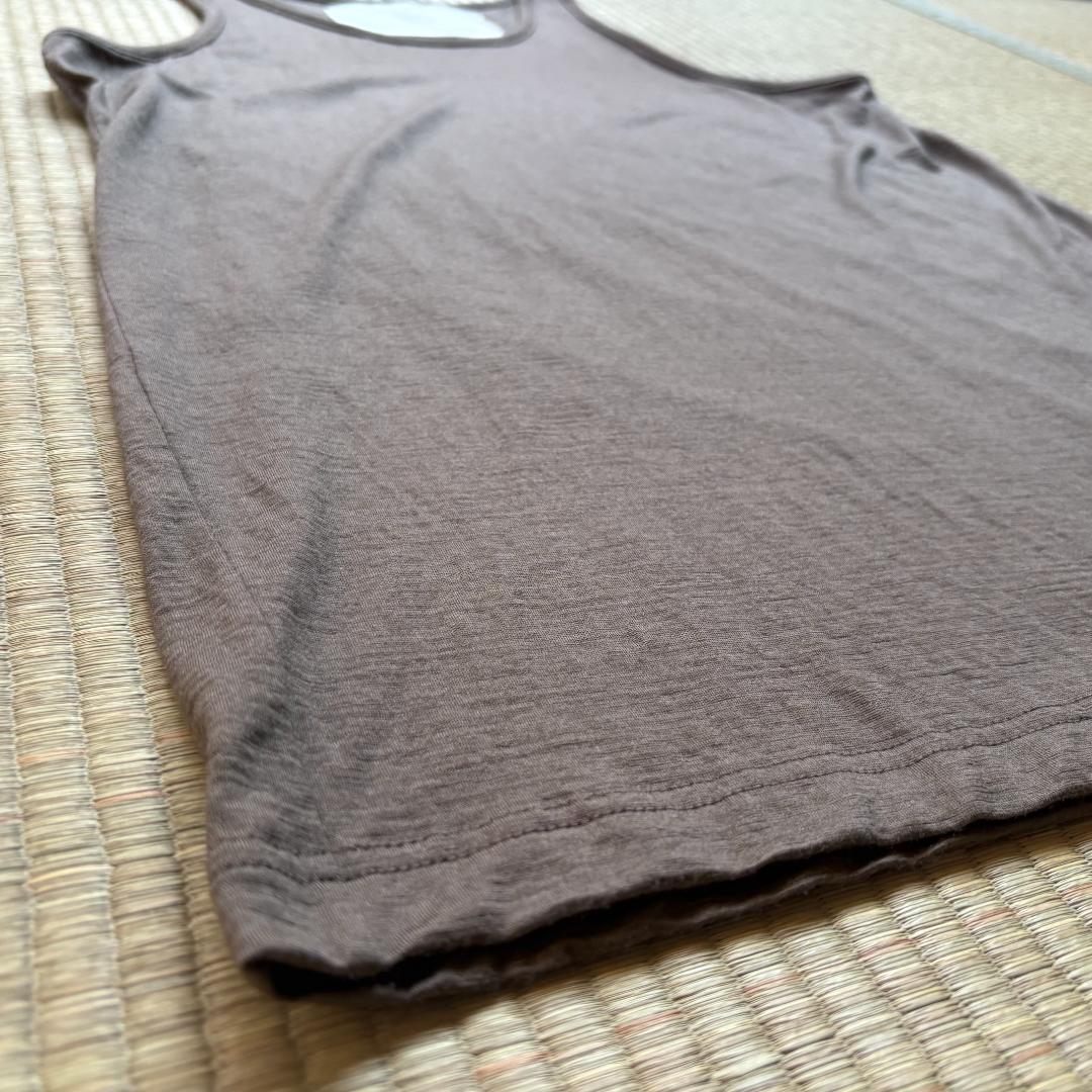 nonnotte タンクトップ ウール100% olive brown サイズ4