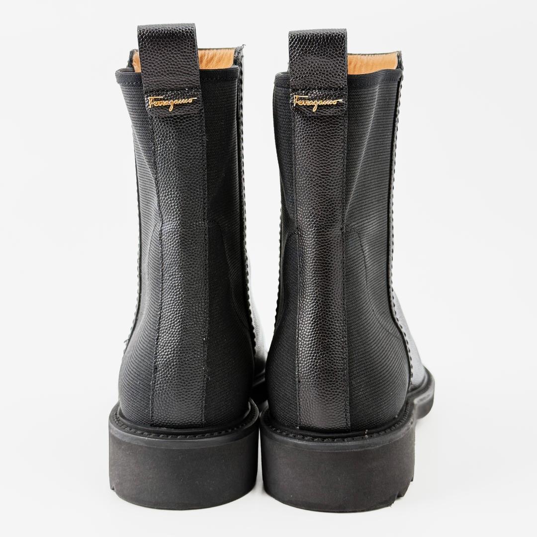 定価17万【極美品】フェラガモ サイドゴアブーツ　バックロゴ 背面ロゴ 24㎝