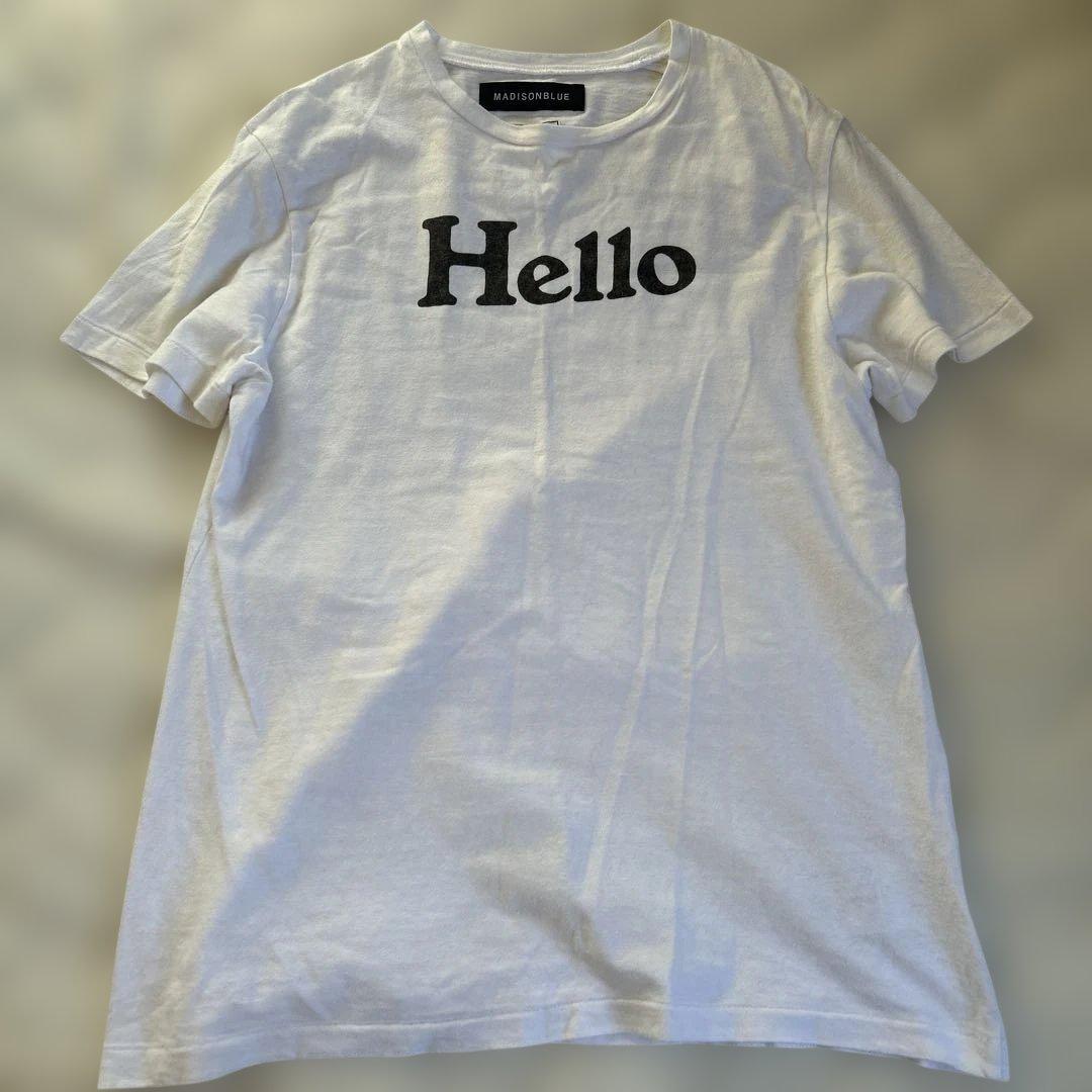 MADISONBLUEマディソンブルー HELLO Tシャツ 白 01