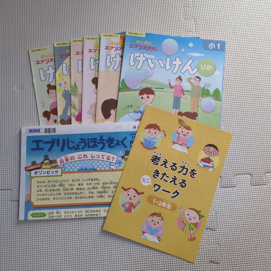 【ナツ】【Z会小学1年】エブリスタディワーク/みらい思考力等≪4～3月号≫