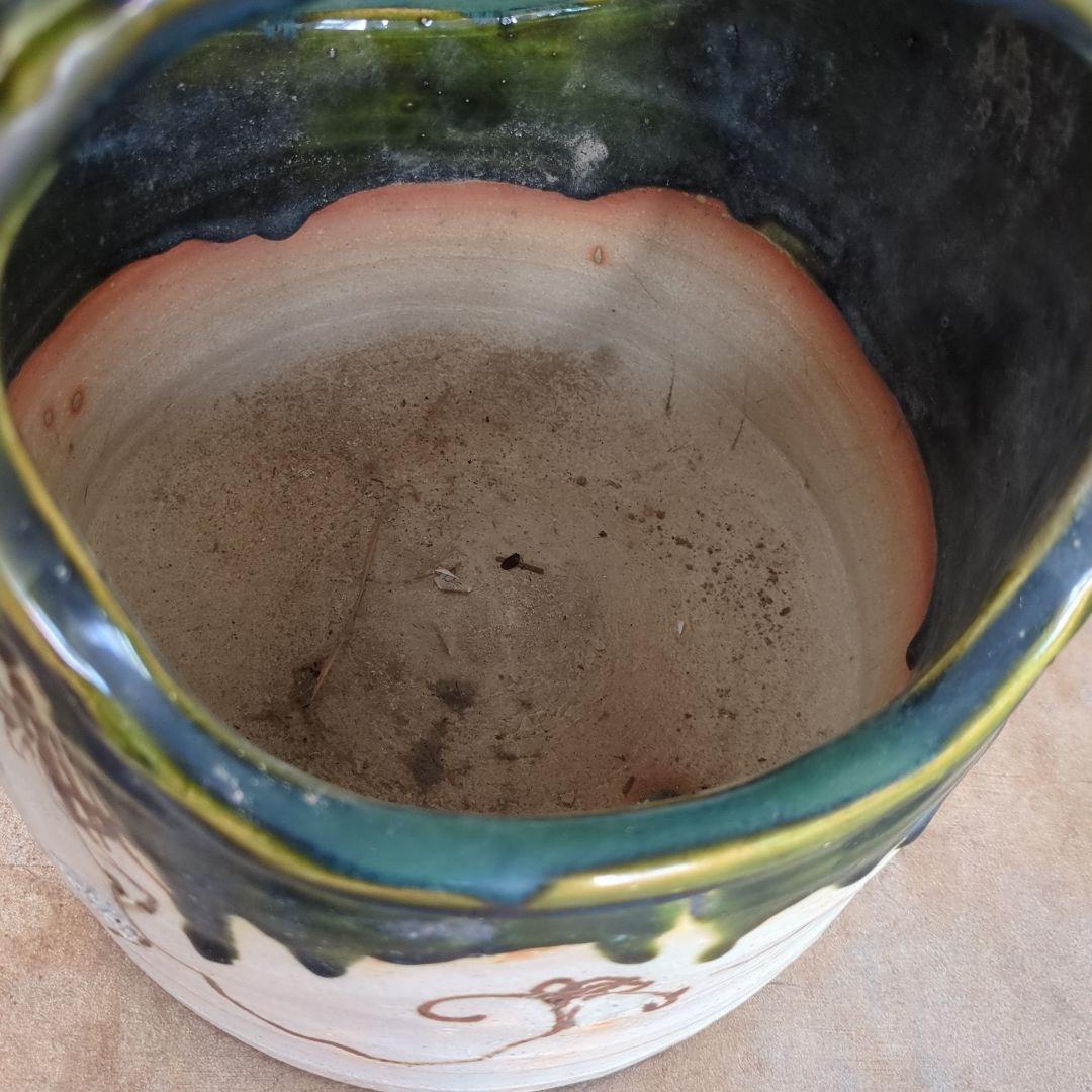骨董 手焙り火鉢 織部 陶器 鉢カバー 古道具 茶道具 茶道 花入れ
