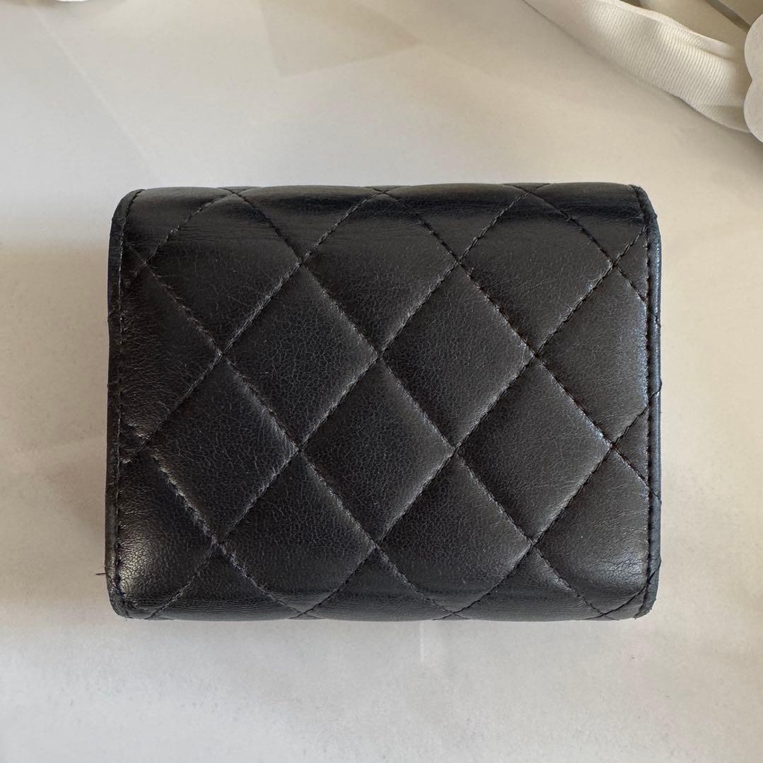 CHANEL銀座並木店購入　ウォレット　三つ折り財布　マトラッセ　ラムスキン