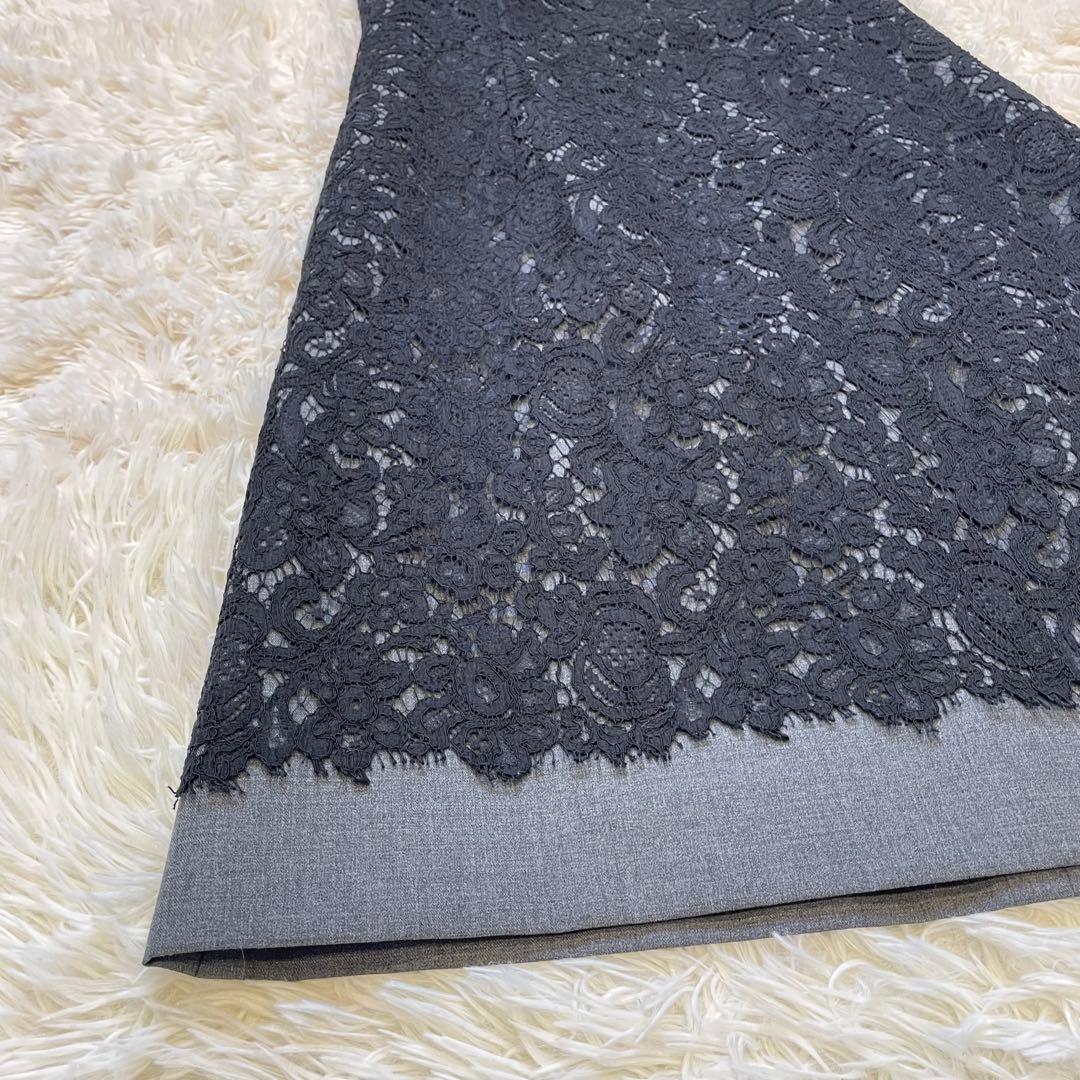 美品 FOXEY フォクシー 花柄 総レース ワンピース Iライン ブラック
