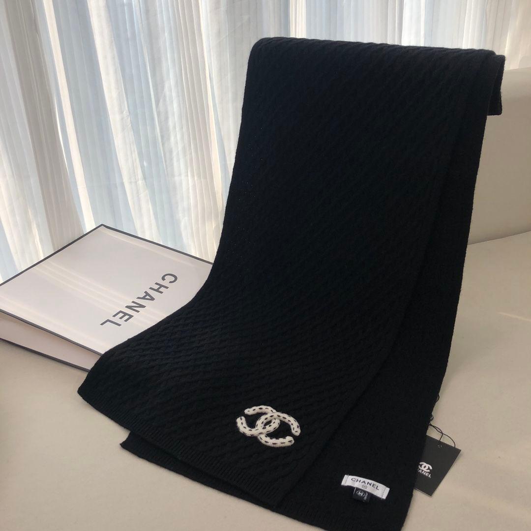 CHANEL シャネル　マフラー　ブラック