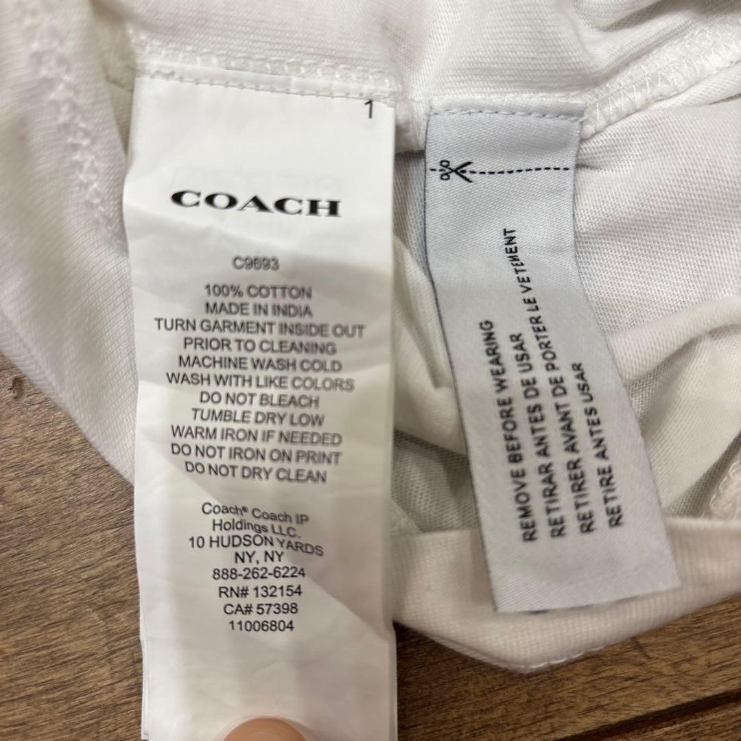 【極美品】COACH コーチ 半袖 Ｔシャツ ロゴ C9693 ホワイト L