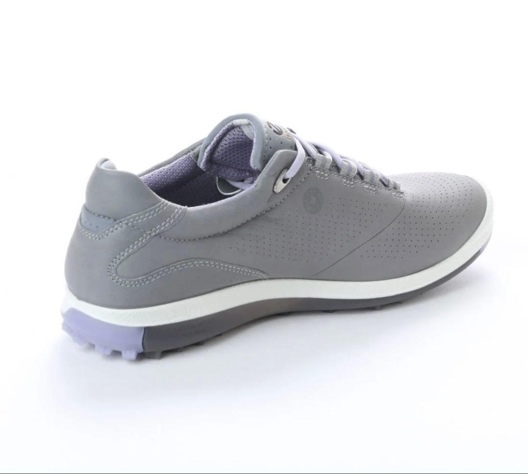 美品　ecco グレー ゴルフ　カジュアルシューズ 37 スパイクレス　エコー