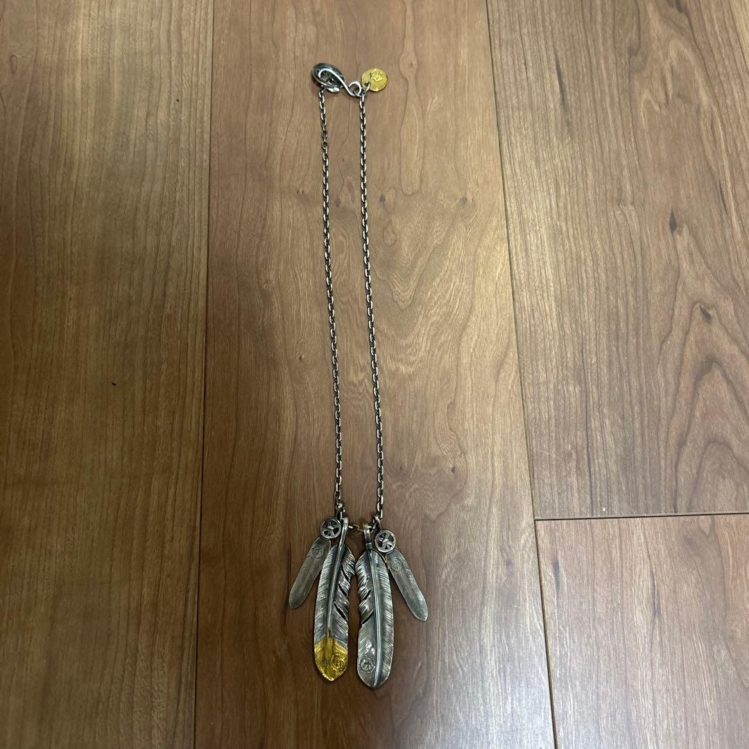 フェザーネックレス　ハンドメイド