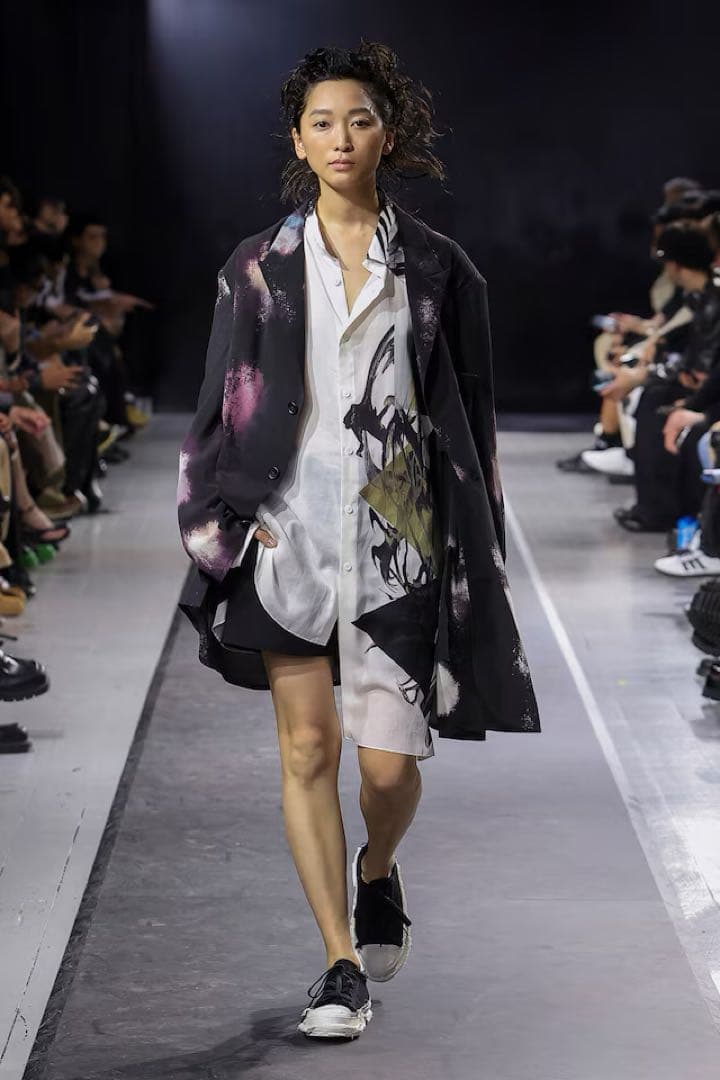 ヨウジヤマモト プールオム 25ss カラースキームプリントシルクジャケット