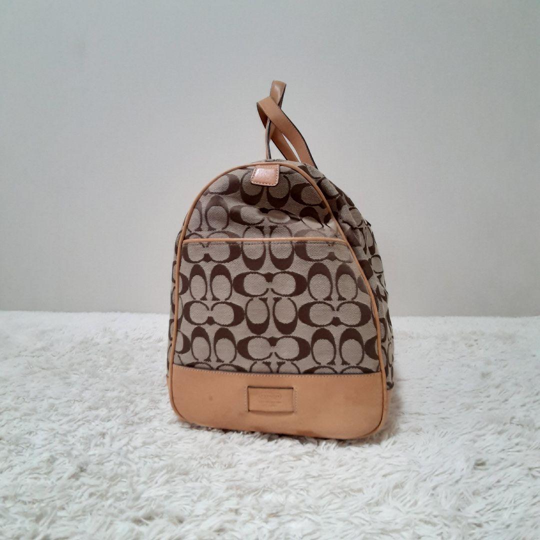 COACH　コーチ　4253 ボストンバッグ　シグネチャー　ベージュ　ヌメ革