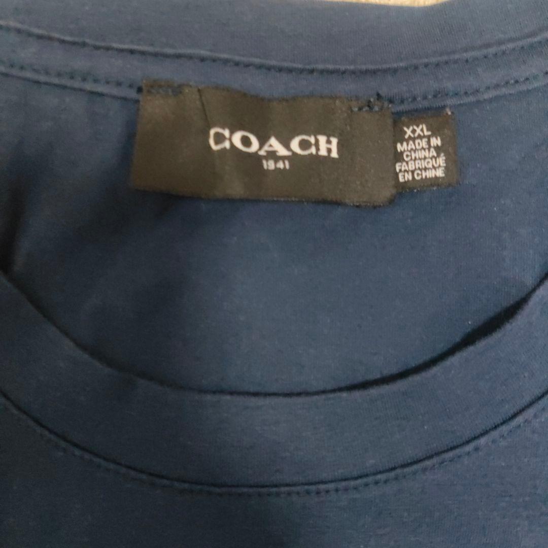 大きめ COACH コーチ Tシャツ 宇宙 レキシーRexy 恐竜 紺 XXL