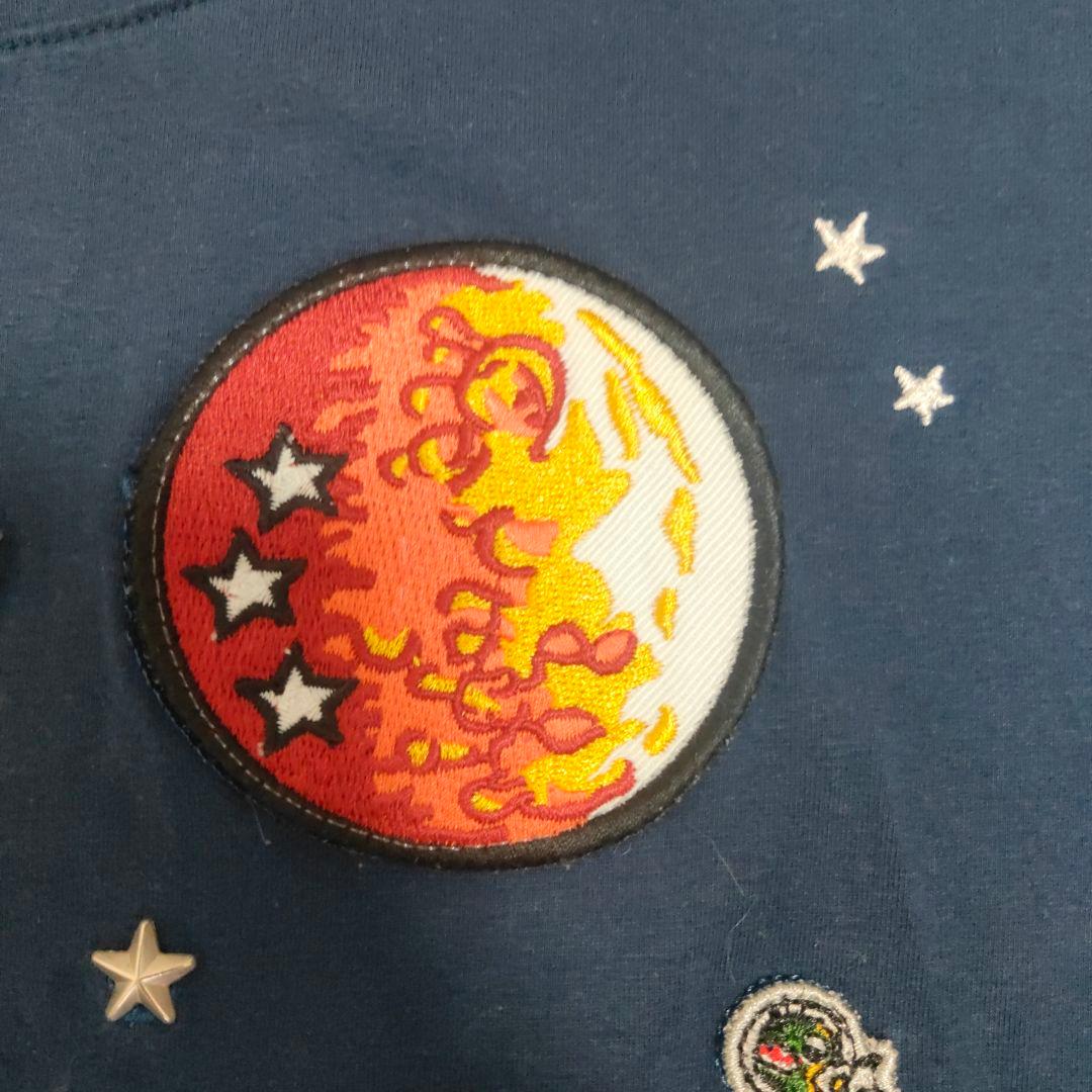 大きめ COACH コーチ Tシャツ 宇宙 レキシーRexy 恐竜 紺 XXL