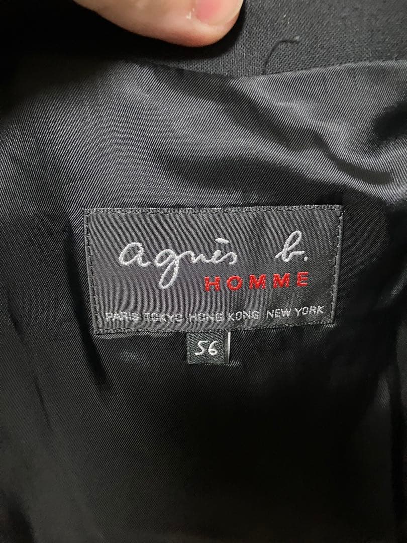 agnes b homme レザーラペル　テーラードジャケット
