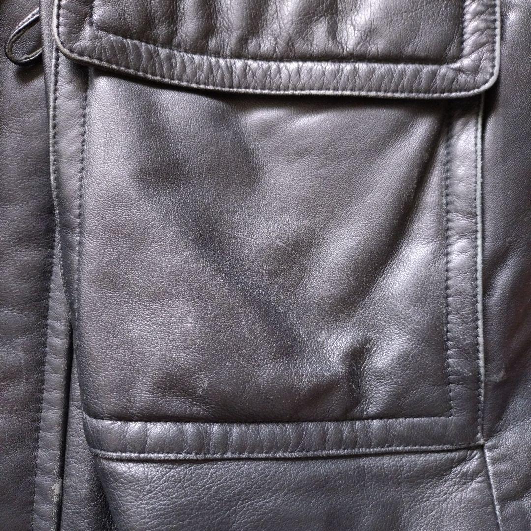 ★ヴィンテージレア　BURBERRY　レザーコート、中綿付