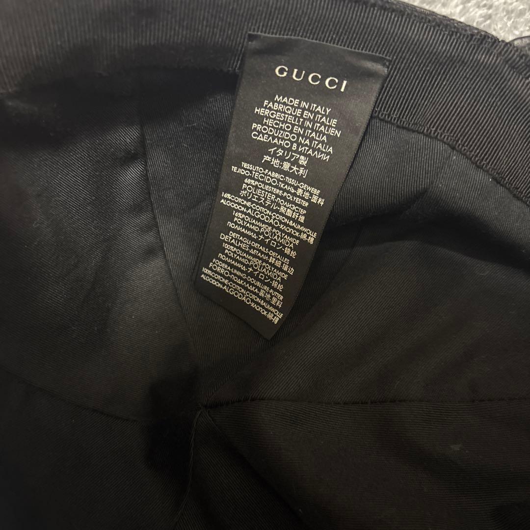 GUCCI ブラック GGパターン キャップ