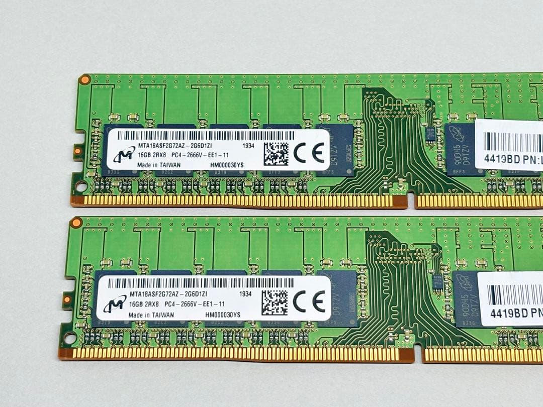 MICRON DDR4 2666 ECC 16GBx2枚(計32GB)