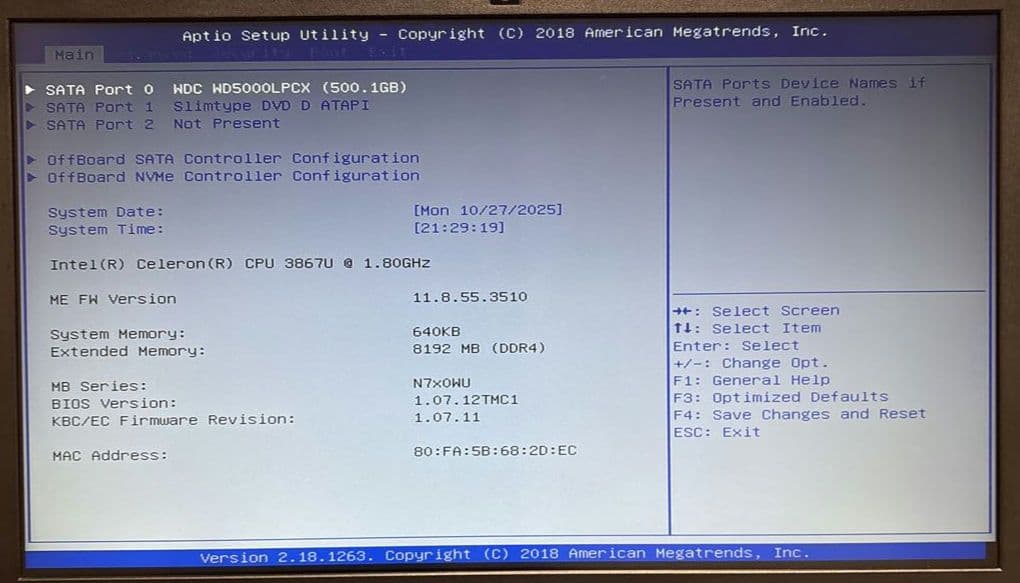 §　Celeron第７世代８GB/HDD 500GB　MPro-NB501C　§