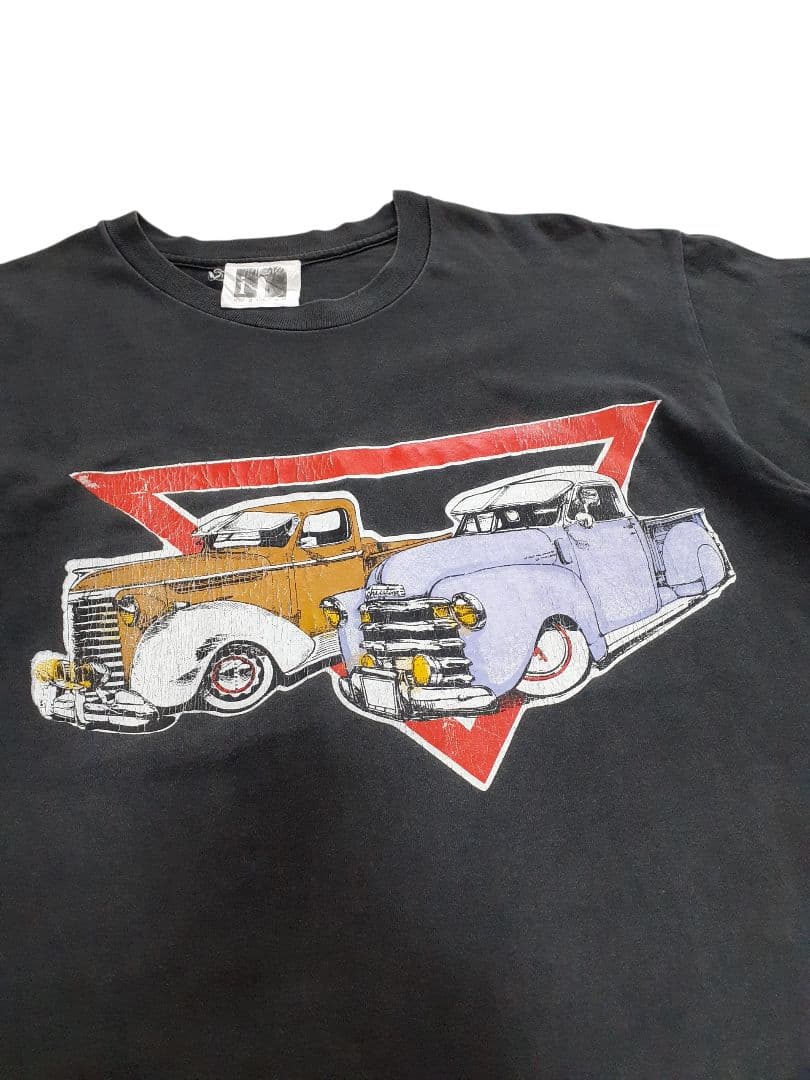 USA製 シングルステッチ 鬼フェード クラシックカー Tシャツ アメ車