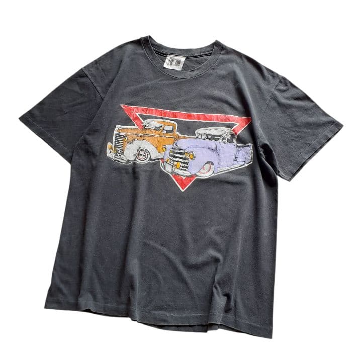 USA製 シングルステッチ 鬼フェード クラシックカー Tシャツ アメ車