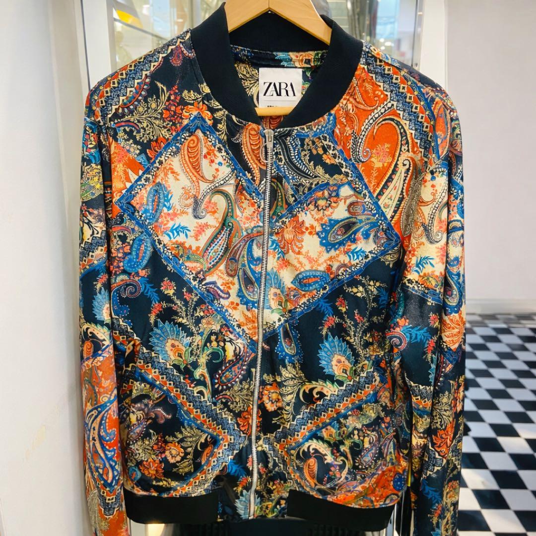 未使用✨ZARA✨ザラ✨ボンバージャケット✨ペイズリー柄✨メンズ✨MA-1✨完売