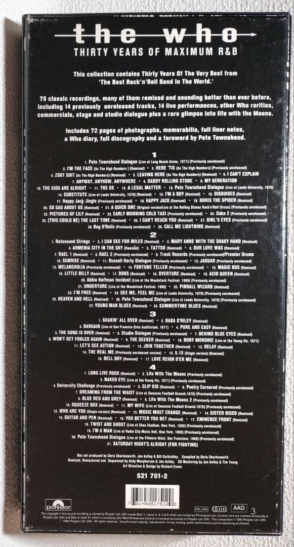 『ＴＨＥ・ＷＨＯ／ＴＨＩＲＴＹ・ＹＥＡＲＳ・ＯＦ・ＭＡＸＩＭＵ…』日本盤【中古品