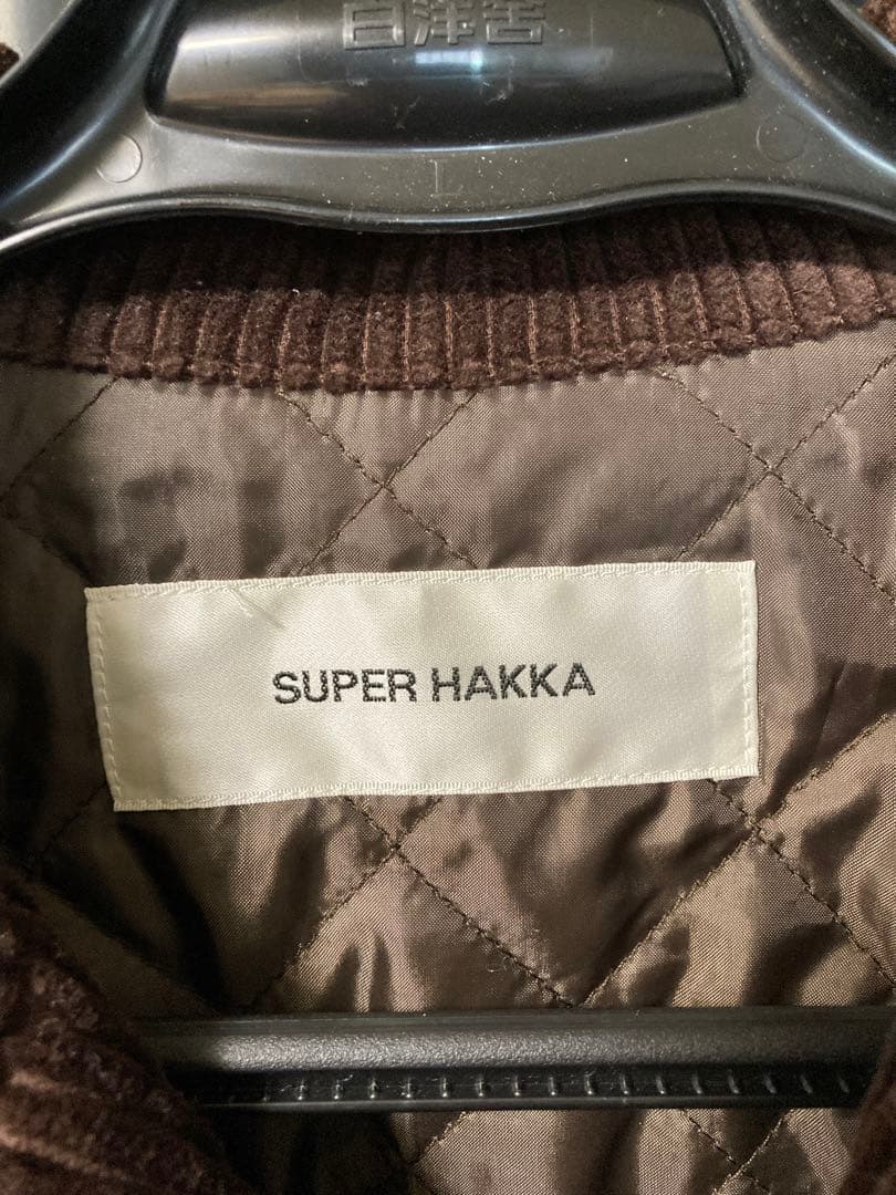 SUPER HAKKA コーデュロイ小花刺しゅう裏キルティングコート
