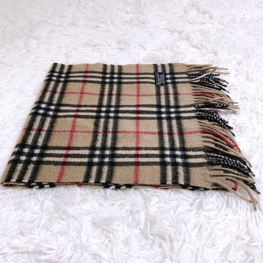 ✨️美品✨️バーバリーロンドン マフラー カシミヤ グレー ノバチェック 英国製