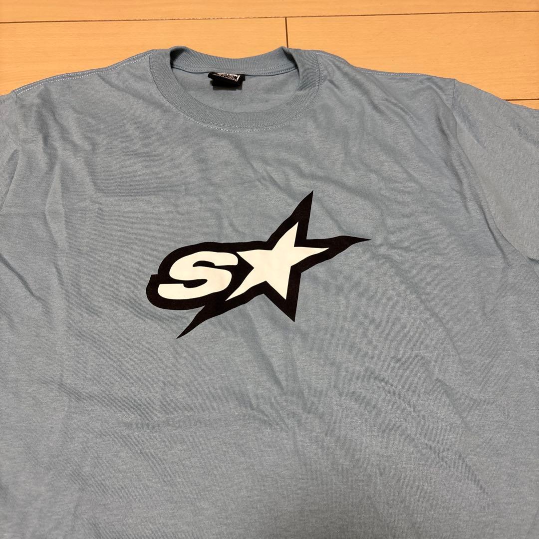 Stussy ライトブルー Tシャツ 星型ロゴ スピードウェイ ストリート