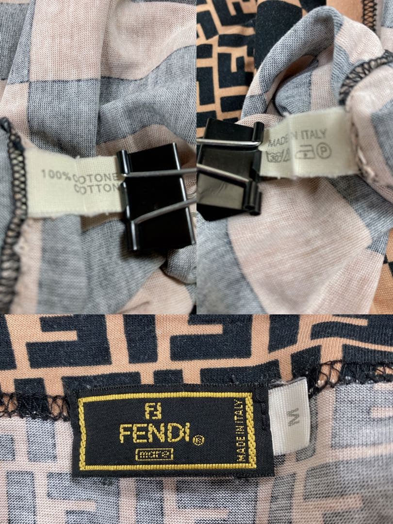 VINTAGE FENDI Tシャツ ズッカ柄 総柄 　イタリア製　Ｍ
