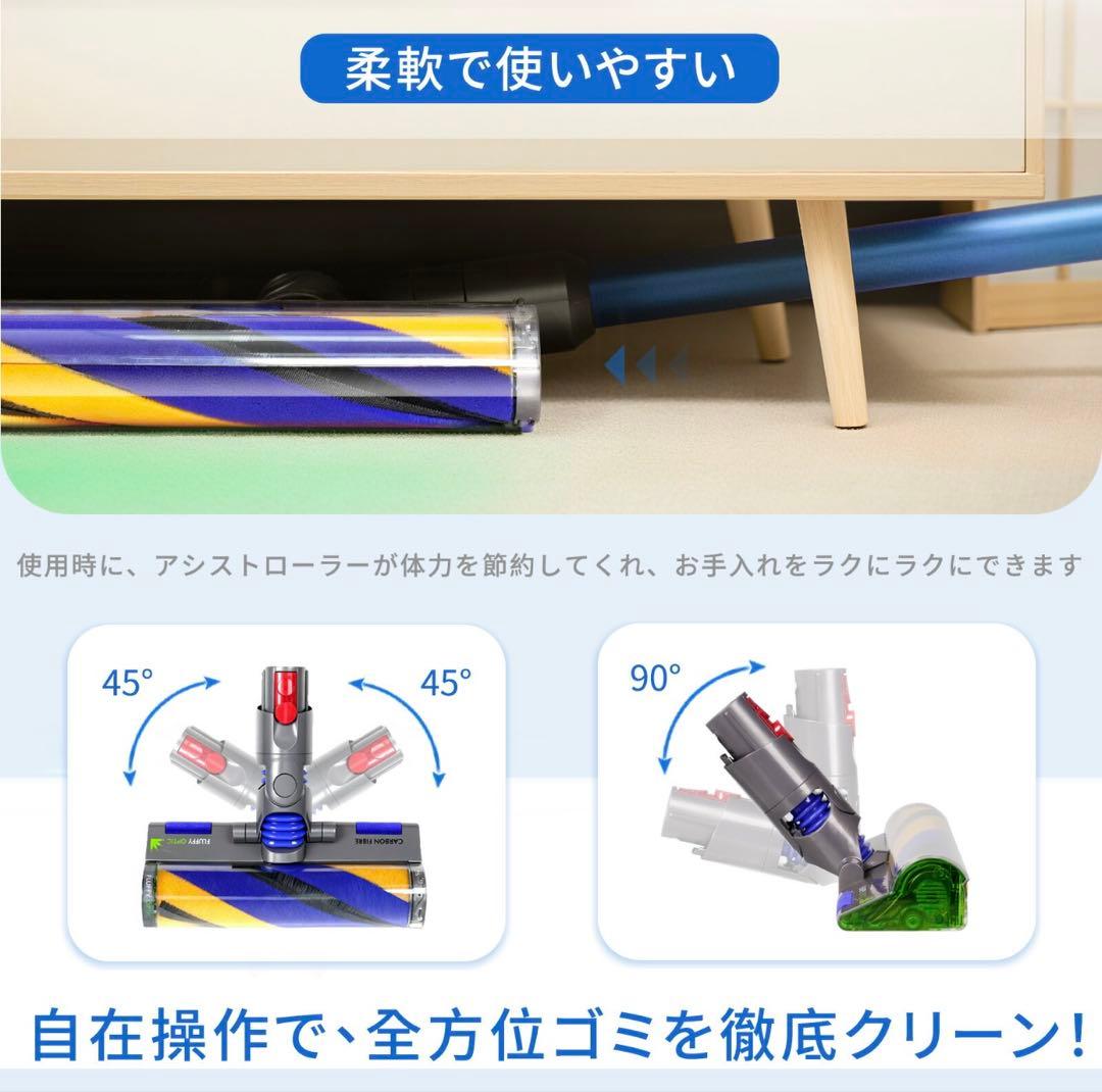 ダイソン V12／SV18対応 LED付 ソフトローラー地刷 互換品