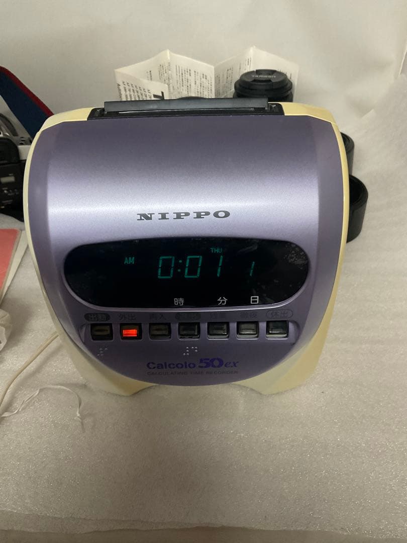2 【通電確認済】ニッポー タイムレコーダー 計算機能付 カルコロ50ex